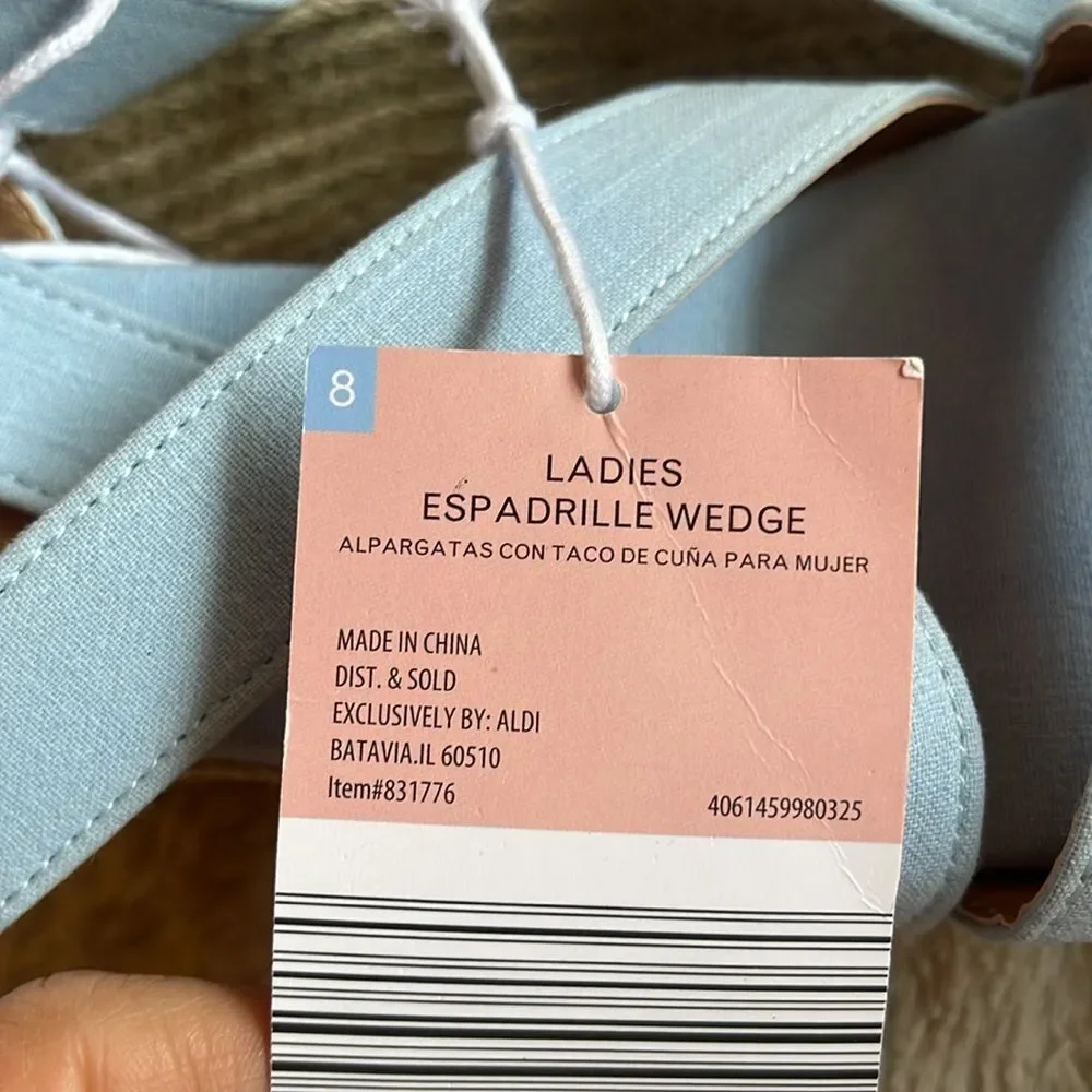 serra espadrilles wedge sandal size 8 baby blue NWT - Picture 3 of 7